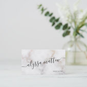 Speciaal gepersonaliseerd White Gold Marble Elegan Visitekaartje (Staand voorkant)