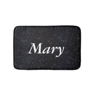 Speciaal gepersonaliseerd zwart glitter Bath Mat
