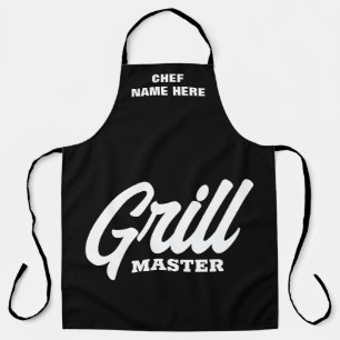 Speciaal gepersonaliseerd zwart grill Master BBQ-s Schort