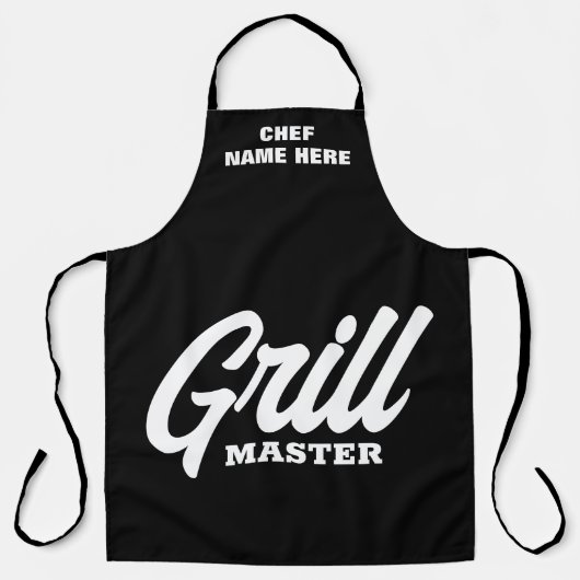 Speciaal gepersonaliseerd zwart grill Master BBQ-s Schort (Voorkant)