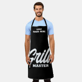 Speciaal gepersonaliseerd zwart grill Master BBQ-s Schort (Gedragen)