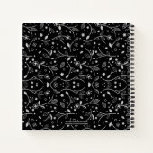 , speciaal gepersonaliseerd, zwart-wit gepresteerd notitieboek (Achterkant)