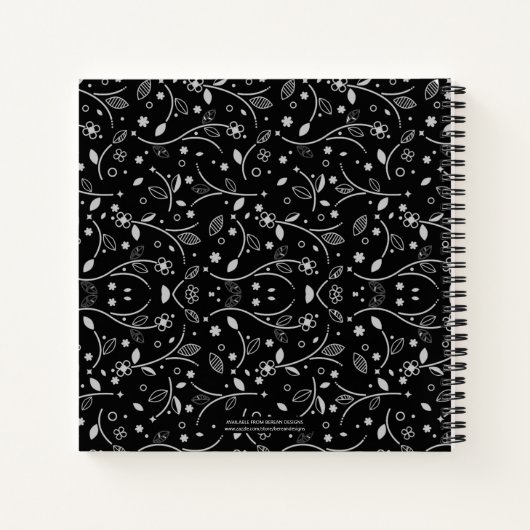 , speciaal gepersonaliseerd, zwart-wit gepresteerd notitieboek (Achterkant)