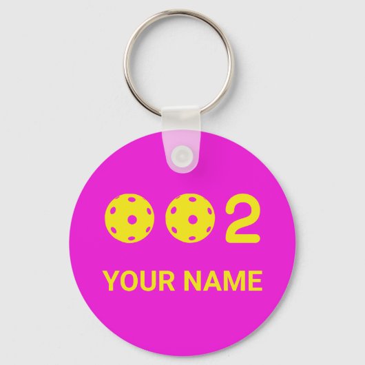 Speciaal gepersonaliseerde 0 2 Funny Pickleball sc Sleutelhanger (Voorkant)