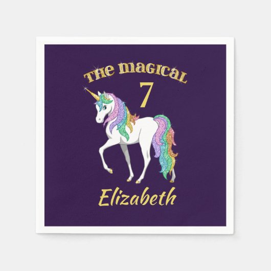 Speciaal gepersonaliseerde 4e 5e 6e 8e verjaardag  servet (Voorkant)