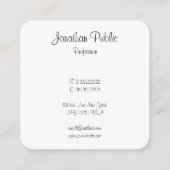 Speciaal gepersonaliseerde Abstracte Art Sjabloon  Vierkante Visitekaartje (Achterkant)