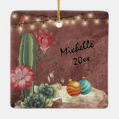 Speciaal gepersonaliseerde actus en geslaagde kers keramisch ornament (Achterkant)