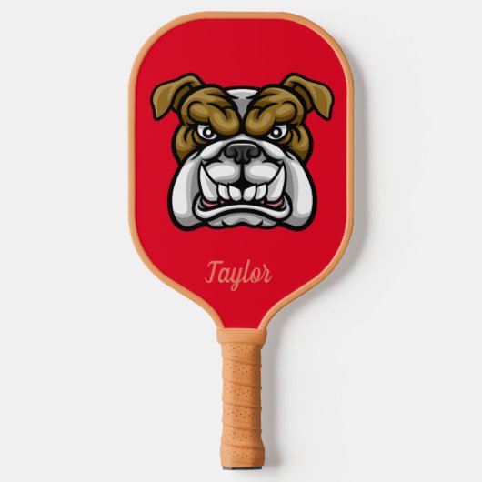 Speciaal gepersonaliseerde Angry Bulldog Picklebal Pickleball Paddle (Voorkant)