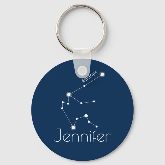 Speciaal gepersonaliseerde aquarius Zodiac Constel Sleutelhanger (Voorkant)