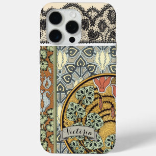 Speciaal gepersonaliseerde Art Deco  Lily Pattern  iPhone 15 Pro Max Hoesje