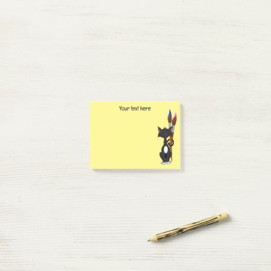 Speciaal gepersonaliseerde artistieke kat post-it® notes (Op bureau)