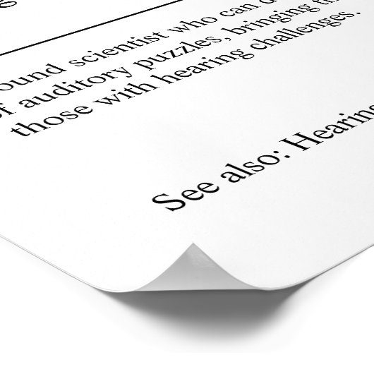 Speciaal gepersonaliseerde audioloog poster (Hoek)