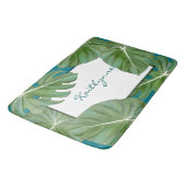 Speciaal gepersonaliseerde Bath Mat Tropical Leaf (Gekanteld)