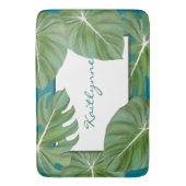 Speciaal gepersonaliseerde Bath Mat Tropical Leaf (Voorkant Verticaal)