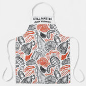 Speciaal gepersonaliseerde BBQ Grill Chef Barbecue Schort (Voorkant)