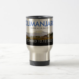 Speciaal gepersonaliseerde berg Kilimanjaro Klim Reisbeker