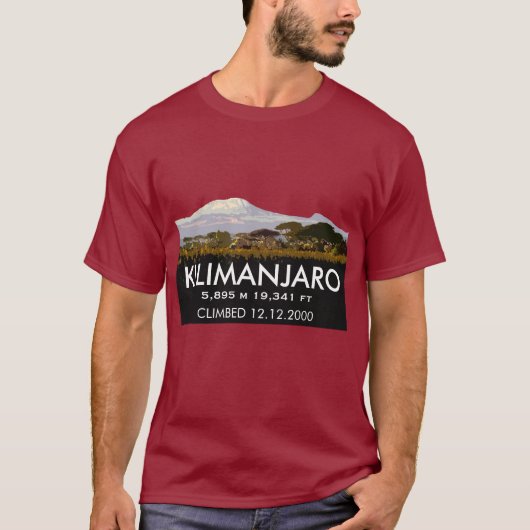 Speciaal gepersonaliseerde berg Kilimanjaro Klim T-shirt (Voorkant)