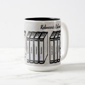 Speciaal gepersonaliseerde bibliotheektitels Bibli Tweekleurige Koffiemok (Voorkant rechts)