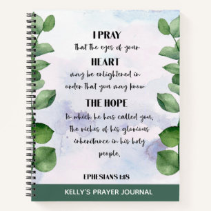Speciaal gepersonaliseerde Bijbel Verse Greenery P Notitieboek