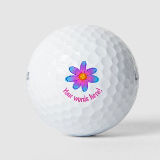 Speciaal gepersonaliseerde Bright Flower Golf Ball Golfballen (Voorkant)