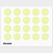 Speciaal gepersonaliseerde Bright Gele Tennis Ball Ronde Sticker (Vel)