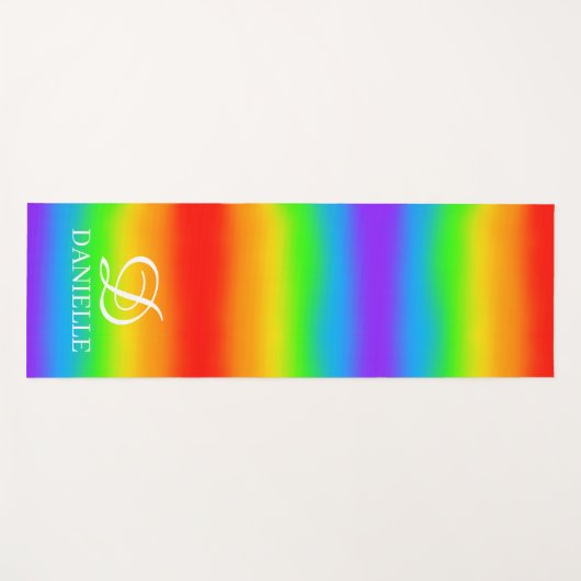 Speciaal gepersonaliseerde Bright Rainbow Yoga Mat (Voorkant (horizontaal))