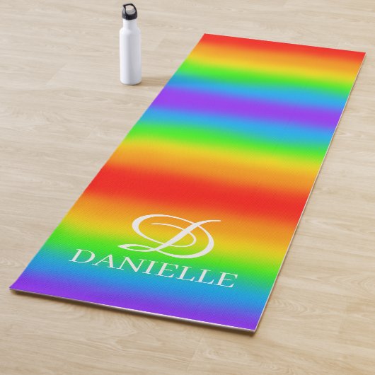 Speciaal gepersonaliseerde Bright Rainbow Yoga Mat (In situ)