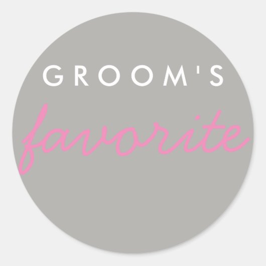 Speciaal gepersonaliseerde bruine roze grijs ronde sticker (Voorkant)