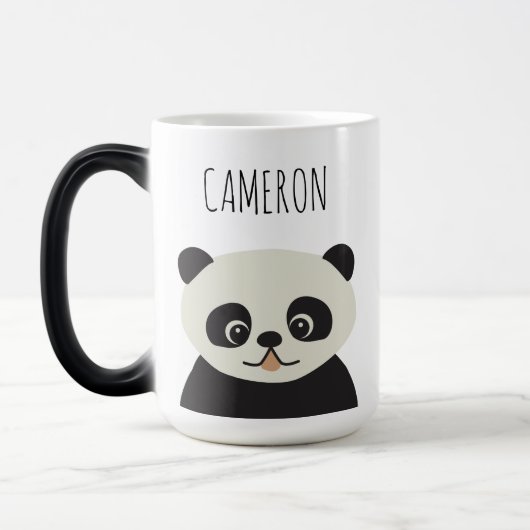 Speciaal gepersonaliseerde cartoon Cute panda zwar Magische Mok (Links)