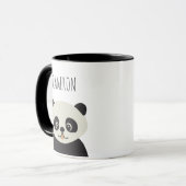 Speciaal gepersonaliseerde cartoon Cute panda zwar Mok (Voorkant links)