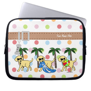 Speciaal gepersonaliseerde Cartoon van Cool Yellow Laptop Sleeve