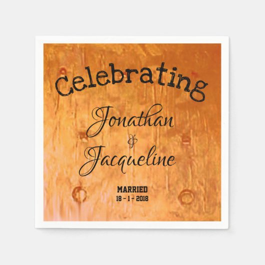 Speciaal gepersonaliseerde Chic Copper Fine Art We Servetten (Voorkant)