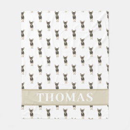 Speciaal gepersonaliseerde Chihuahua (zwart & vera Fleece Deken