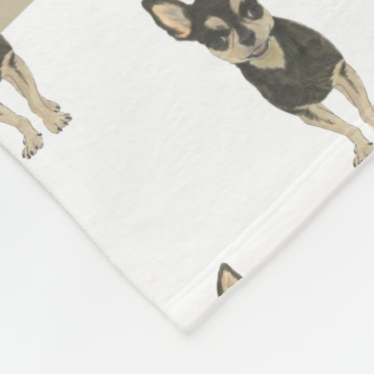 Speciaal gepersonaliseerde Chihuahua (zwart & vera Fleece Deken (Hoek)