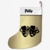 Speciaal gepersonaliseerde comedy tragedie bioscoo kleine kerstsok (Achterkant)