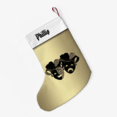 Speciaal gepersonaliseerde comedy tragedie bioscoo kleine kerstsok (Achterkant (Hangend))