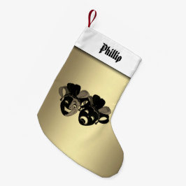 Speciaal gepersonaliseerde comedy tragedie bioscoo kleine kerstsok