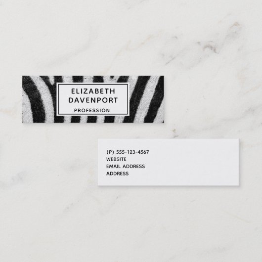 Speciaal gepersonaliseerde Cool Zebra Pattern text Mini Visitekaartje (Voorkant / Achterkant)