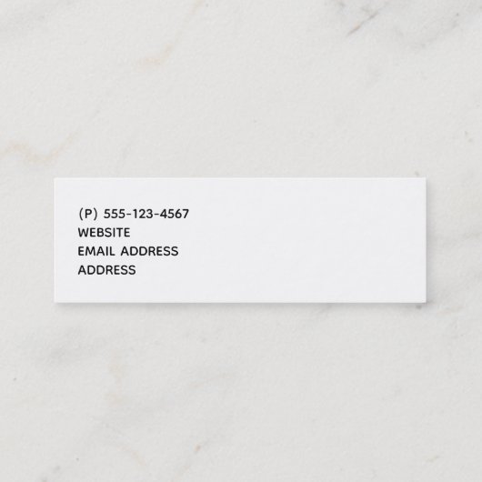 Speciaal gepersonaliseerde Cool Zebra Pattern text Mini Visitekaartje (Achterkant)