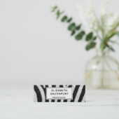 Speciaal gepersonaliseerde Cool Zebra Pattern text Mini Visitekaartje (Staand voorkant)
