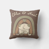 Speciaal gepersonaliseerde Cute Cat Love Rainbow-V Kussen (Achterkant)