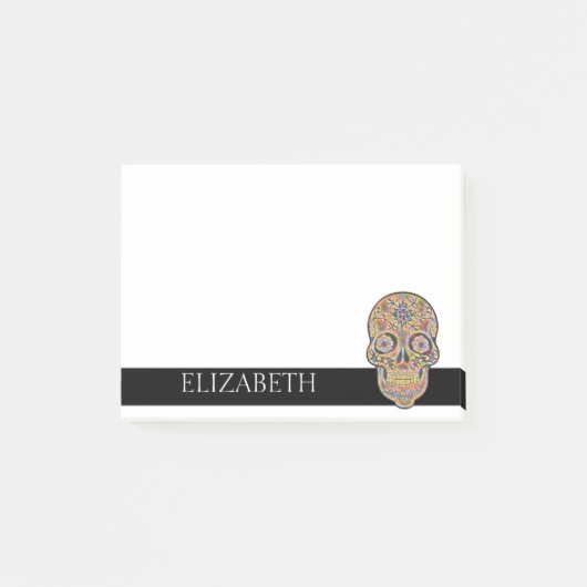 Speciaal gepersonaliseerde Cute Mexican Sugar Skul Post-it® Notes (Voorkant)
