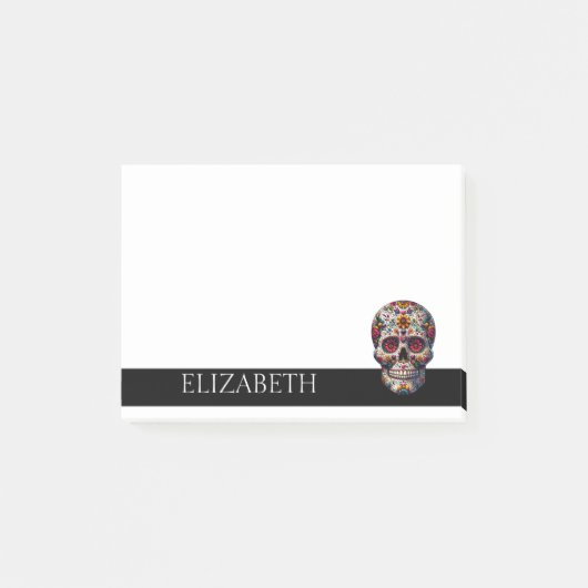 Speciaal gepersonaliseerde Cute Mexican Sugar Skul Post-it® Notes (Voorkant)