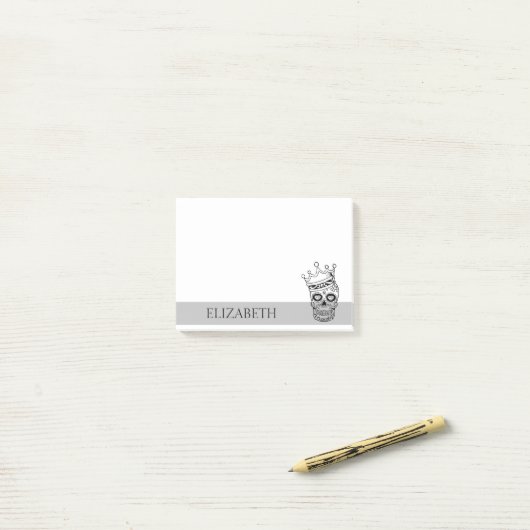 Speciaal gepersonaliseerde Cute Mexican Sugar Skul Post-it® Notes (Op bureau)