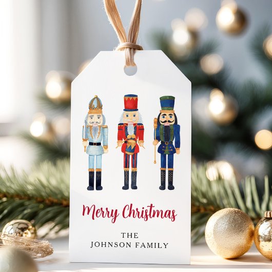 Speciaal gepersonaliseerde Cute Nutcracker Merry K Cadeaulabel