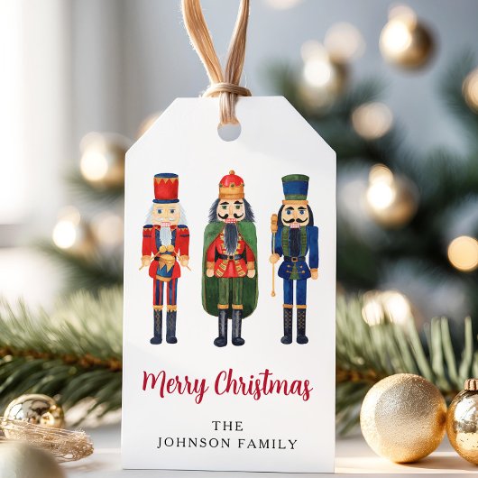 Speciaal gepersonaliseerde Cute Nutcracker Merry K Cadeaulabel