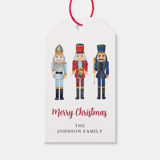 Speciaal gepersonaliseerde Cute Nutcracker Merry K Cadeaulabel (Voorkant)