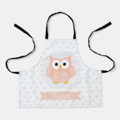 Speciaal gepersonaliseerde Cute Owl Kinder Apron Schort (Voorkant)
