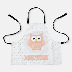 Speciaal gepersonaliseerde Cute Owl Kinder Apron Schort
