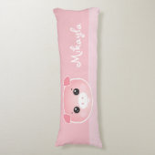 Speciaal gepersonaliseerde Cute Pink Kawaii PigNaa Lichaamskussen (Voorkant Verticaal)